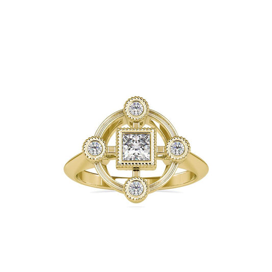 Vintage Bezel Set Diamond Engagement Ring