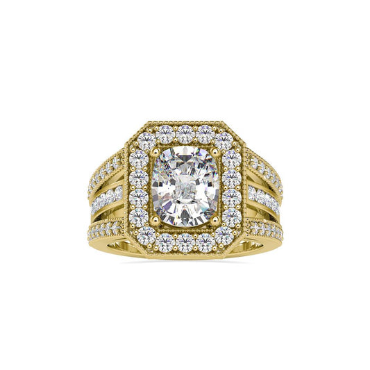 Vintage Halo Cushion Diamond Engagement Ring