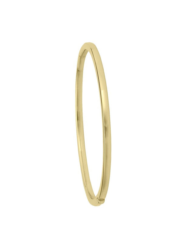 N5708 - YELLOW GOLD SQUARE TUBE HIGH POLISH HOLLOW BANGLE