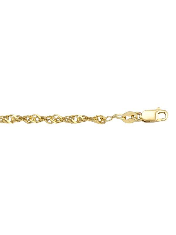 Yellow Gold Solid Singapore Link Anklet