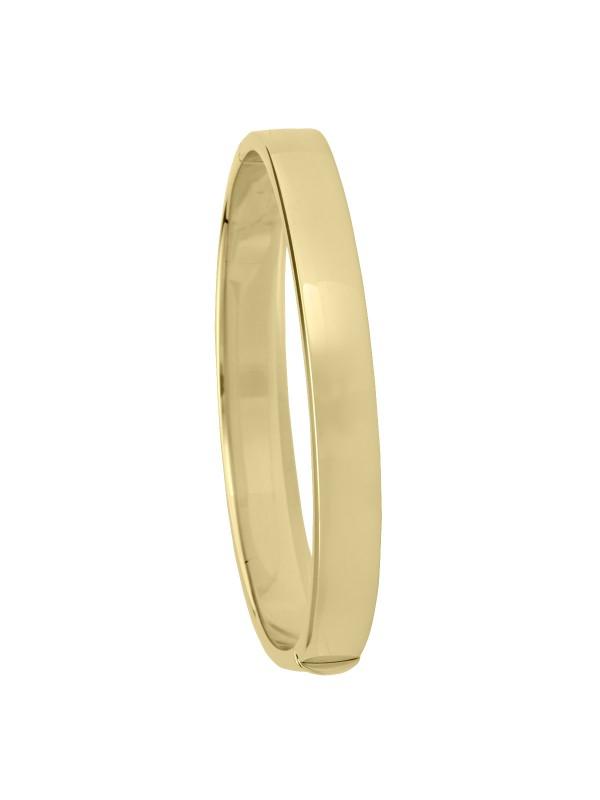 YELLOW GOLD SQUARE TUBE HIGH POLISH HOLLOW BANGLE