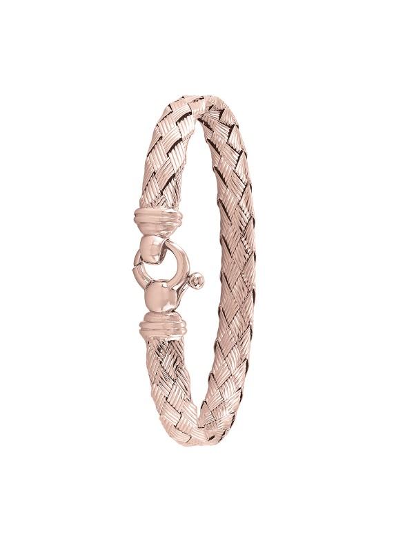 STERLING SILVER PINK GOLD PLATED FANCY BANGLE