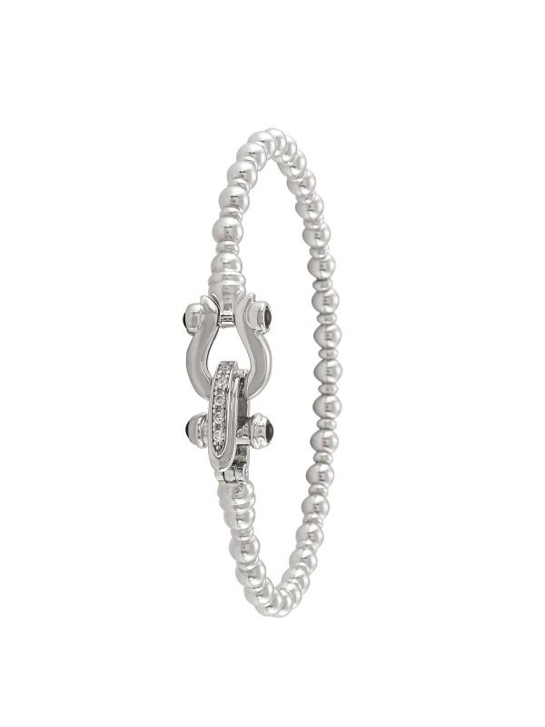 STERLING SILVER FANCY C.Z BUCKLE BANGLE
