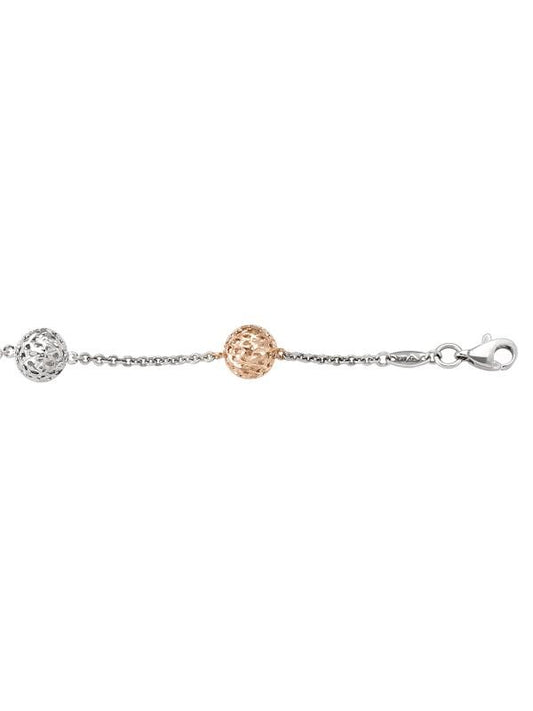 PINK AND WHITE GOLD FANCY BALL LINK