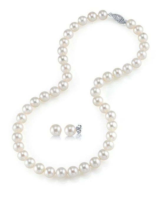 7-8mm Freshwater Pearl Necklace & Earrings
