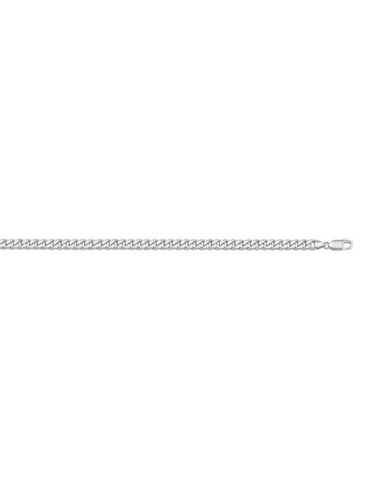 N1018 - WHITE GOLD SOLID FLAT BEVELED LINK