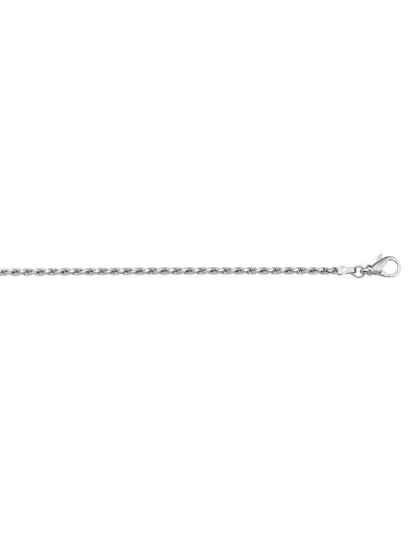 N1031 - WHITE GOLD SOLID DIAMOND CUT ROPE LINK