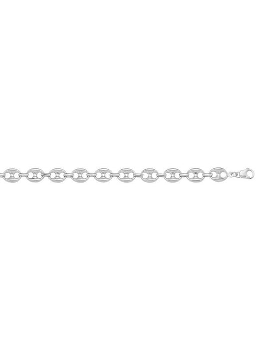 N1043 - WHITE GOLD HOLLOW PUFFED ANCHOR LINK