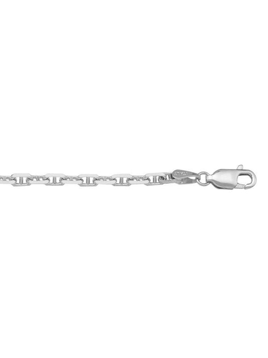 N120W - WHITE GOLD SOLID ANCHOR LINK