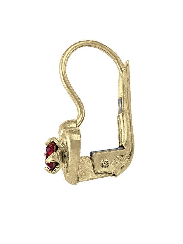 N4326 - YELLOW GOLD CRYSTAL BIRTHSTONE HEART FRENCH BACK EARRING