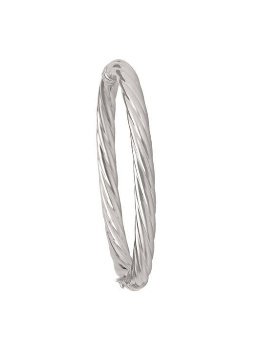 N5719 - 6MM WHITE GOLD TWIST BANGLE