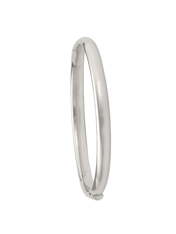 N5801 - WHITE GOLD HIGH POLISH HOLLOW BANGLE