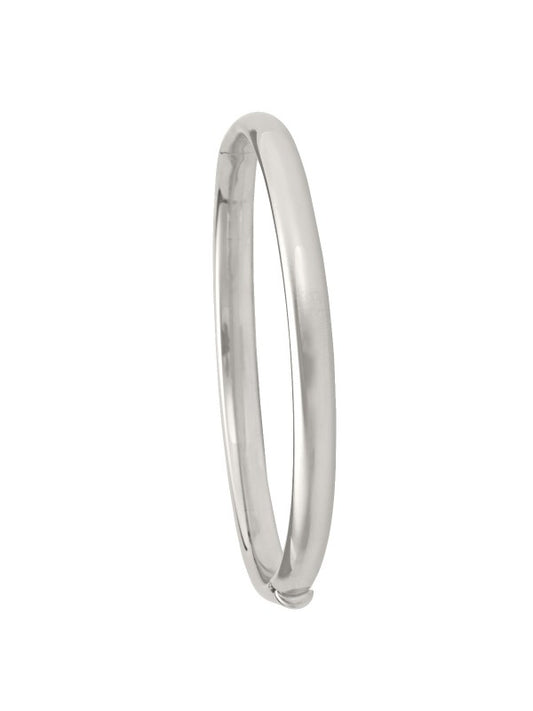 N5801 - WHITE GOLD HIGH POLISH HOLLOW BANGLE
