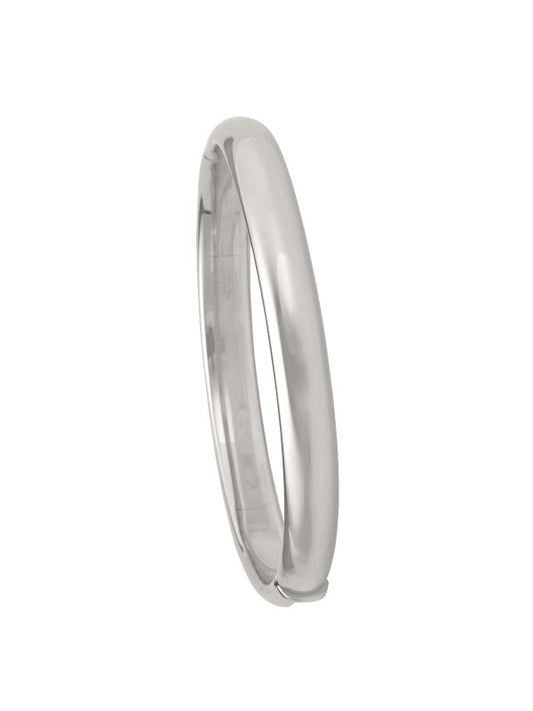 N5802 - WHITE GOLD HIGH POLISH HOLLOW BANGLE