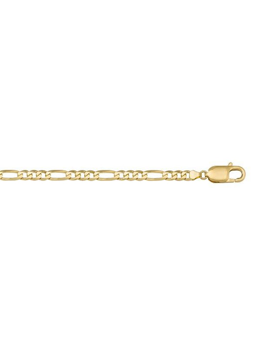 N704 - YELLOW GOLD HOLLOW FIGARO LINK