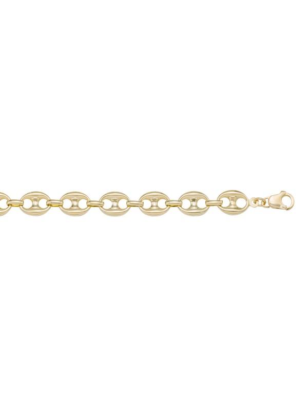 N726 - YELLOW GOLD HOLLOW PUFFED ANCHOR LINK