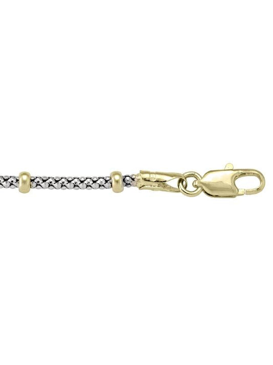 N910 - TWO TONE GOLD STATION BEAD LINK