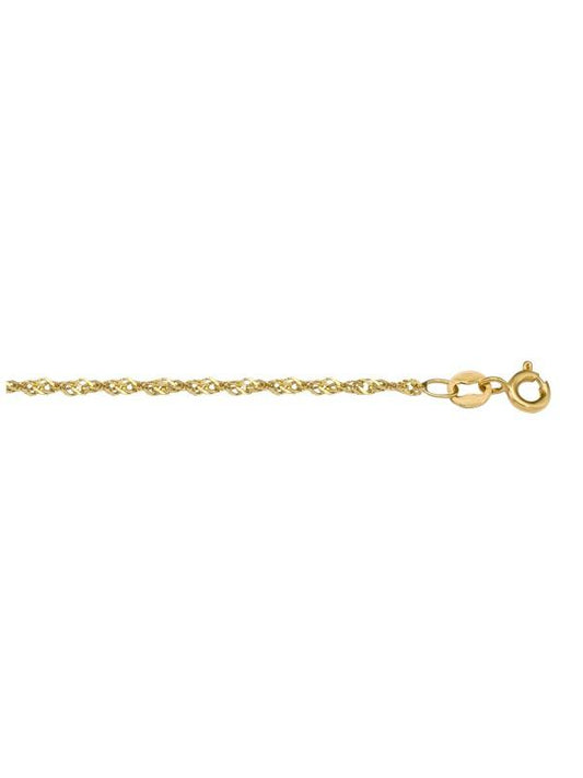 P025 - YELLOW GOLD LIGHTLY PLATED SOLID SINGAPORE LINK