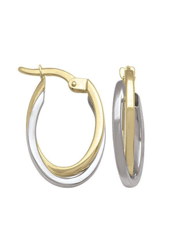 TECA13 - TWO TONE FANCY HOOP EARRING