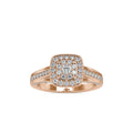 SKU: 0001 (18K) Rose Gold Double Halo Split Shank Engagement Ring