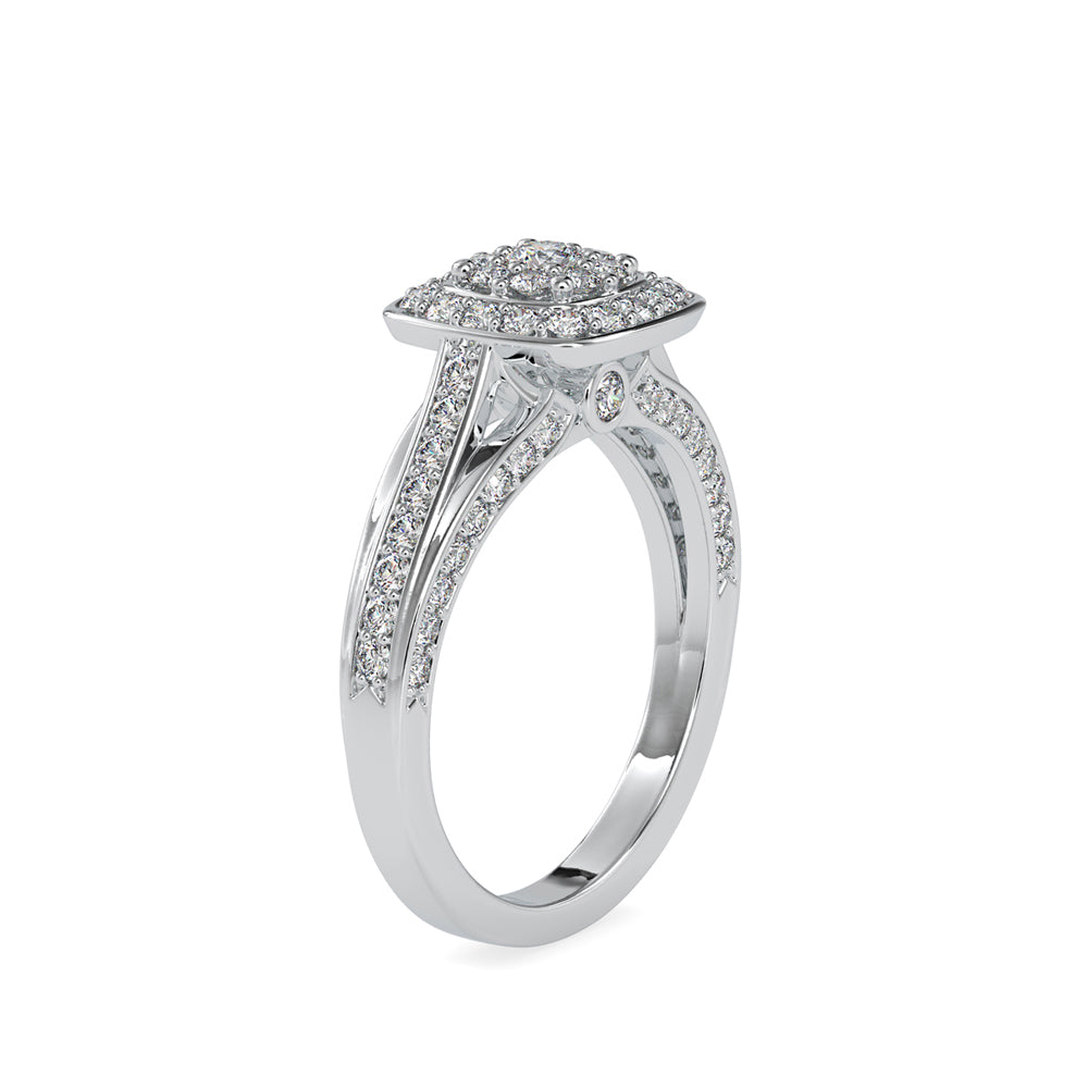 SKU: 0001 (18K) Rose Gold Double Halo Split Shank Engagement Ring