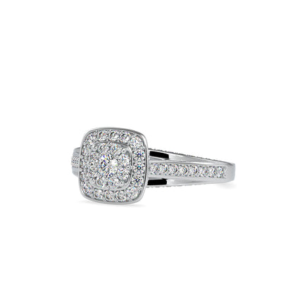 White Gold Double Halo Split Shank Engagement Ring