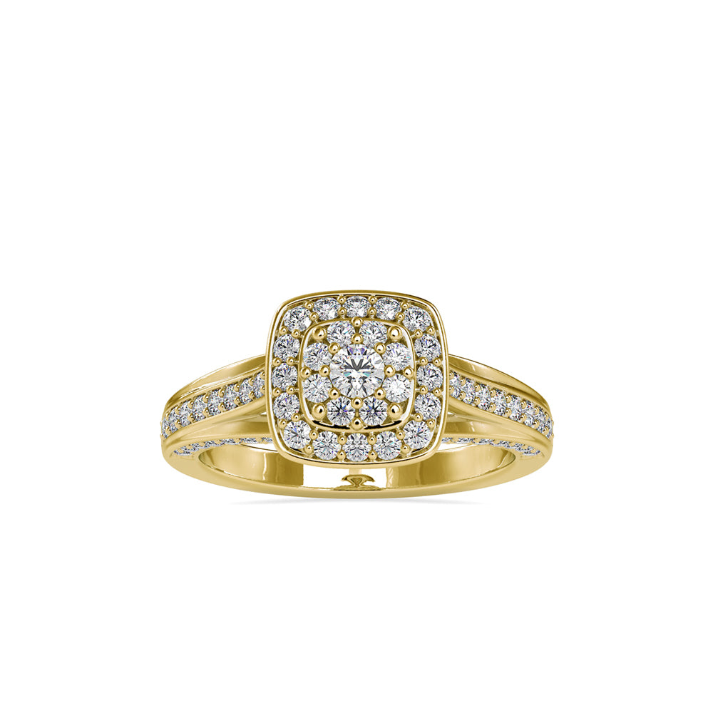 SKU: 0001 (18K) Rose Gold Double Halo Split Shank Engagement Ring