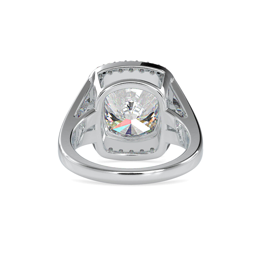 SKU: 0002 (22K) Cushion  Diamond Halo With V Shank  Engagment Ring in Rose Gold