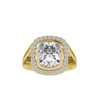 SKU: 0002 (10K) Cushion  Diamond Halo With V Shank  Engagment Ring in Rose Gold