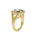 SKU: 0002 (14K) Cushion  Diamond Halo With V Shank  Engagment Ring in Rose Gold