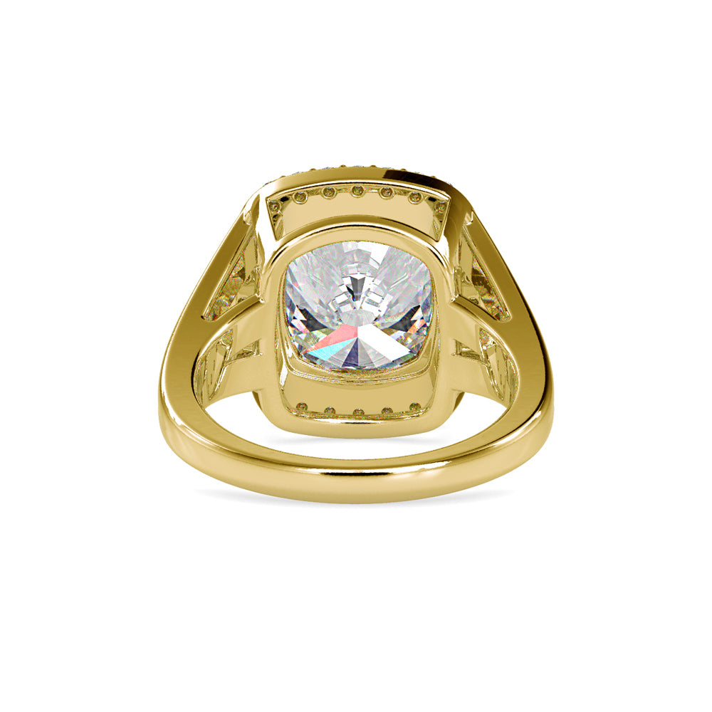 SKU: 0002 (22K) Cushion  Diamond Halo With V Shank  Engagment Ring in Rose Gold