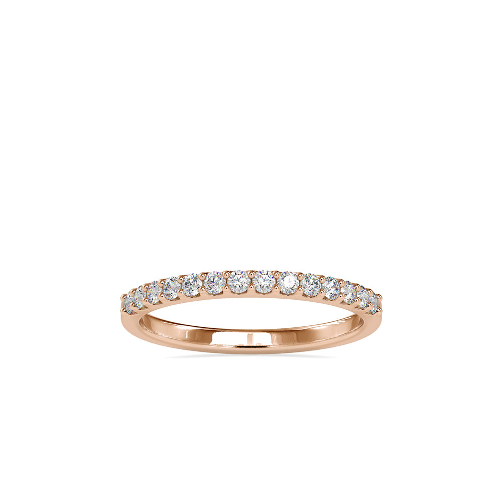 SKU: 0003 (14K) Classic Half-Pave Diamond Band in Rose Gold