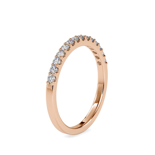 SKU: 0003 (10K) Classic Half-Pave Diamond Band in Rose Gold