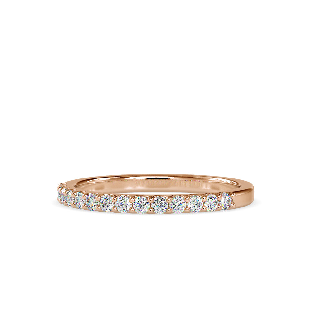 SKU: 0003 (14K) Classic Half-Pave Diamond Band in Rose Gold