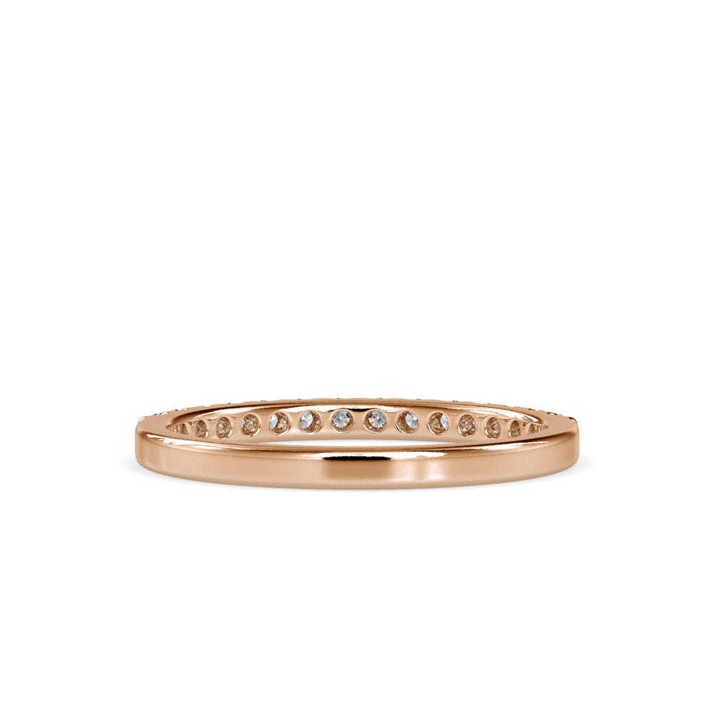 SKU: 0003 (10K) Classic Half-Pave Diamond Band in Rose Gold