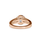 SKU: 0004 (10K) RBC Diamond Halo Split-Shank Engagment Ring in Rose Gold.