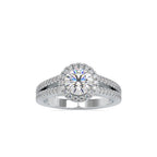 SKU: 0004 (22K) RBC Diamond Halo Split-Shank Engagment Ring in Rose Gold.