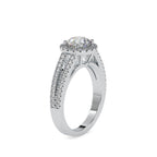 SKU: 0004 (18K) RBC Diamond Halo Split-Shank Engagment Ring in Rose Gold.