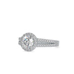 SKU: 0004 (10K) RBC Diamond Halo Split-Shank Engagment Ring in Rose Gold.
