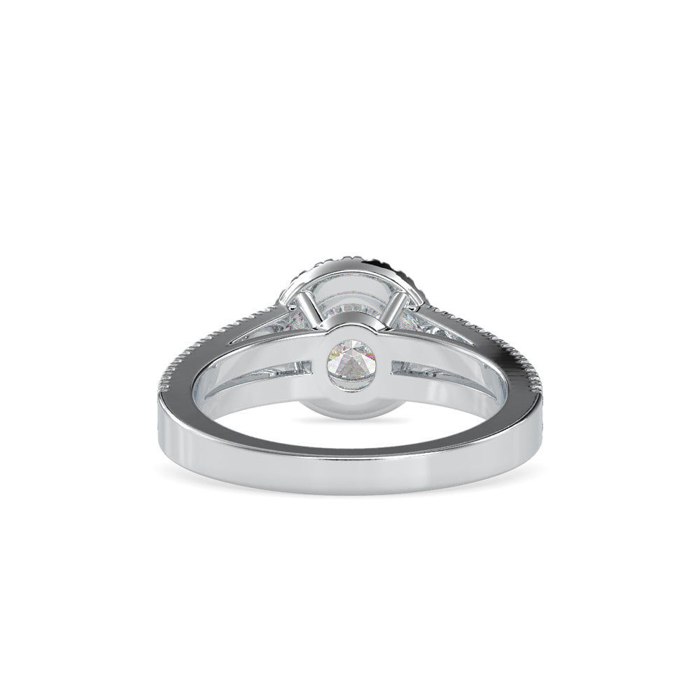 SKU: 0004 (18K) RBC Diamond Halo Split-Shank Engagment Ring in Rose Gold.