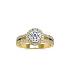 SKU: 0004 (22K) RBC Diamond Halo Split-Shank Engagment Ring in Rose Gold.