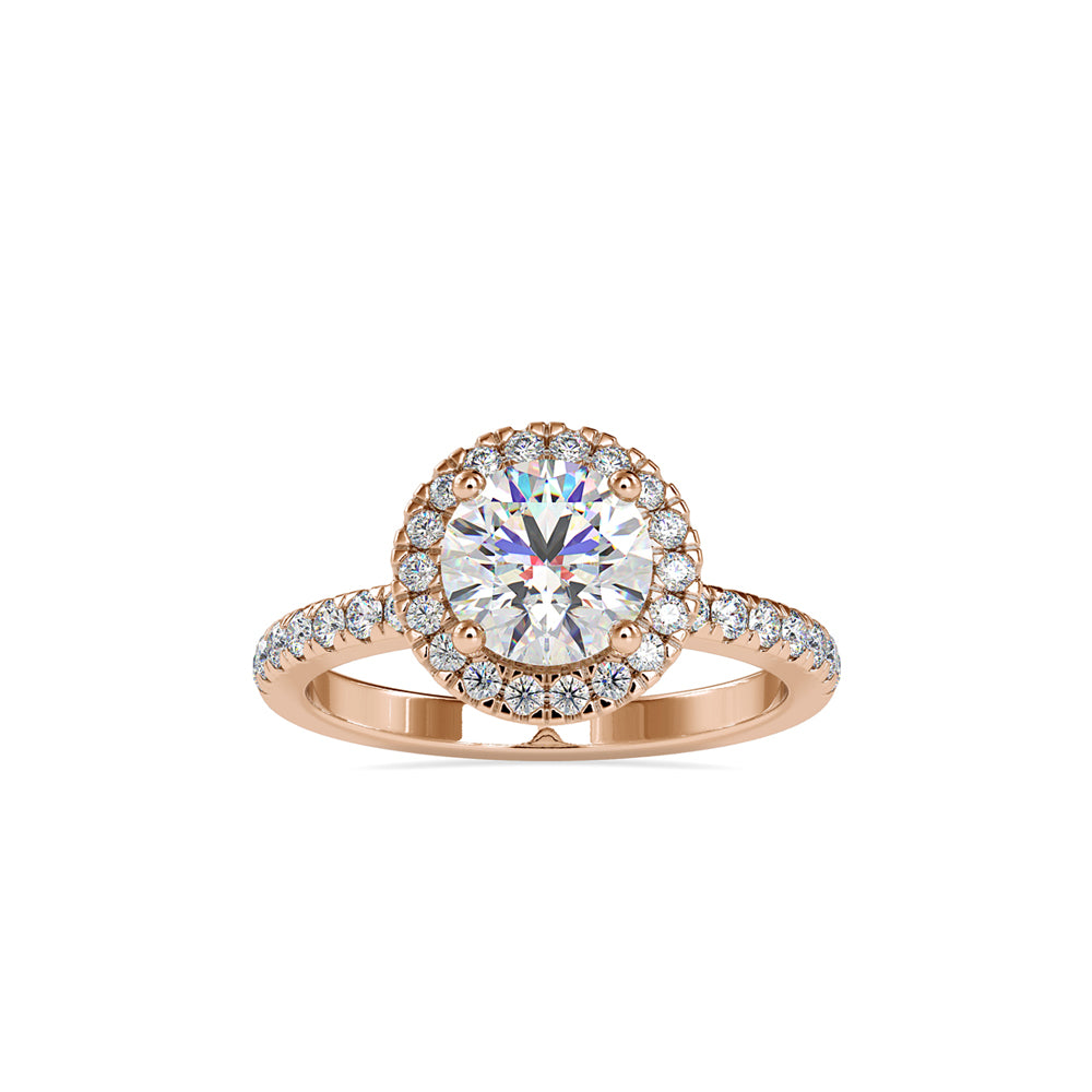 SKU: 0005 (22K) Round Diamond Engagment Ring in Rose Gold.