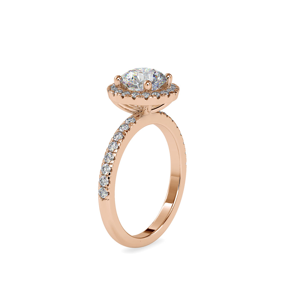 SKU: 0005 (18K) Round Diamond Engagment Ring in Rose Gold.