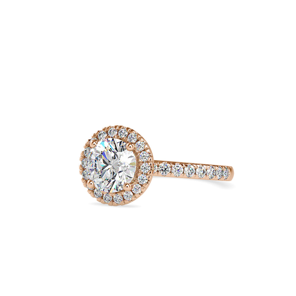 SKU: 0005 (22K) Round Diamond Engagment Ring in Rose Gold.