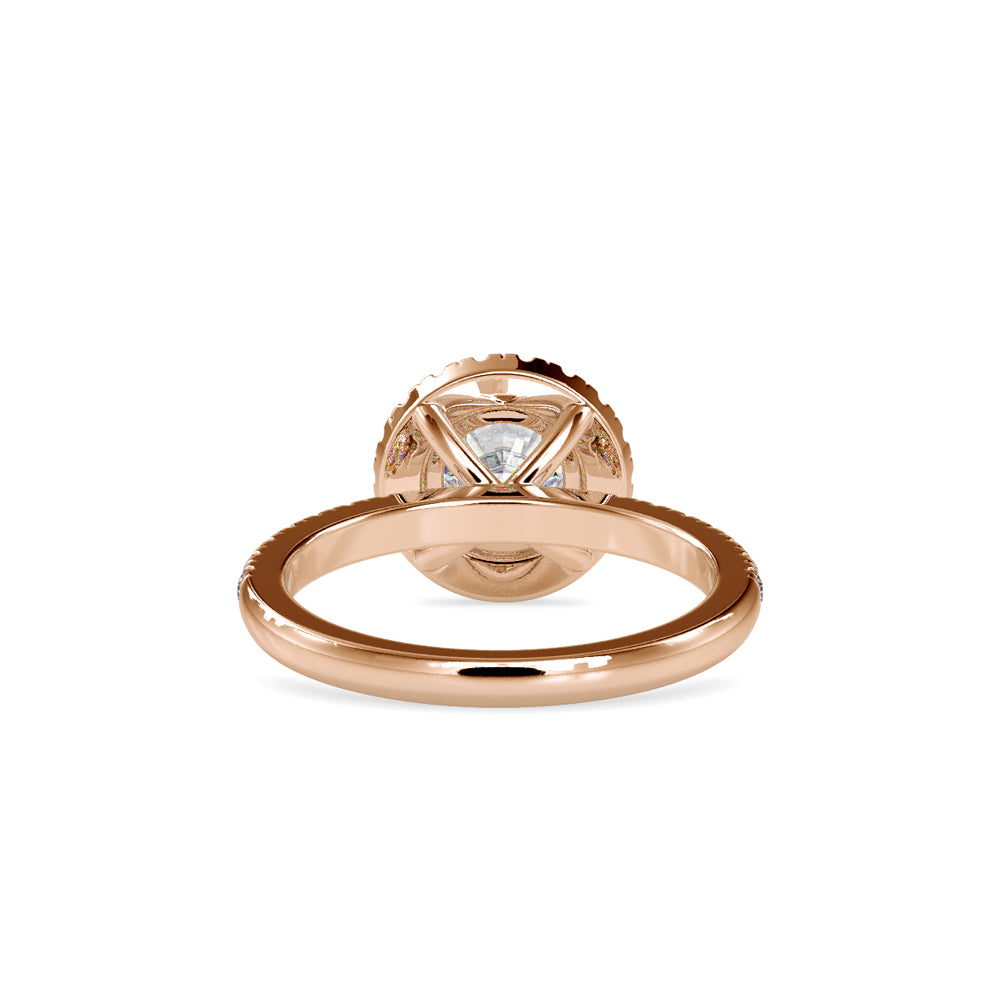 SKU: 0005 (22K) Round Diamond Engagment Ring in Rose Gold.