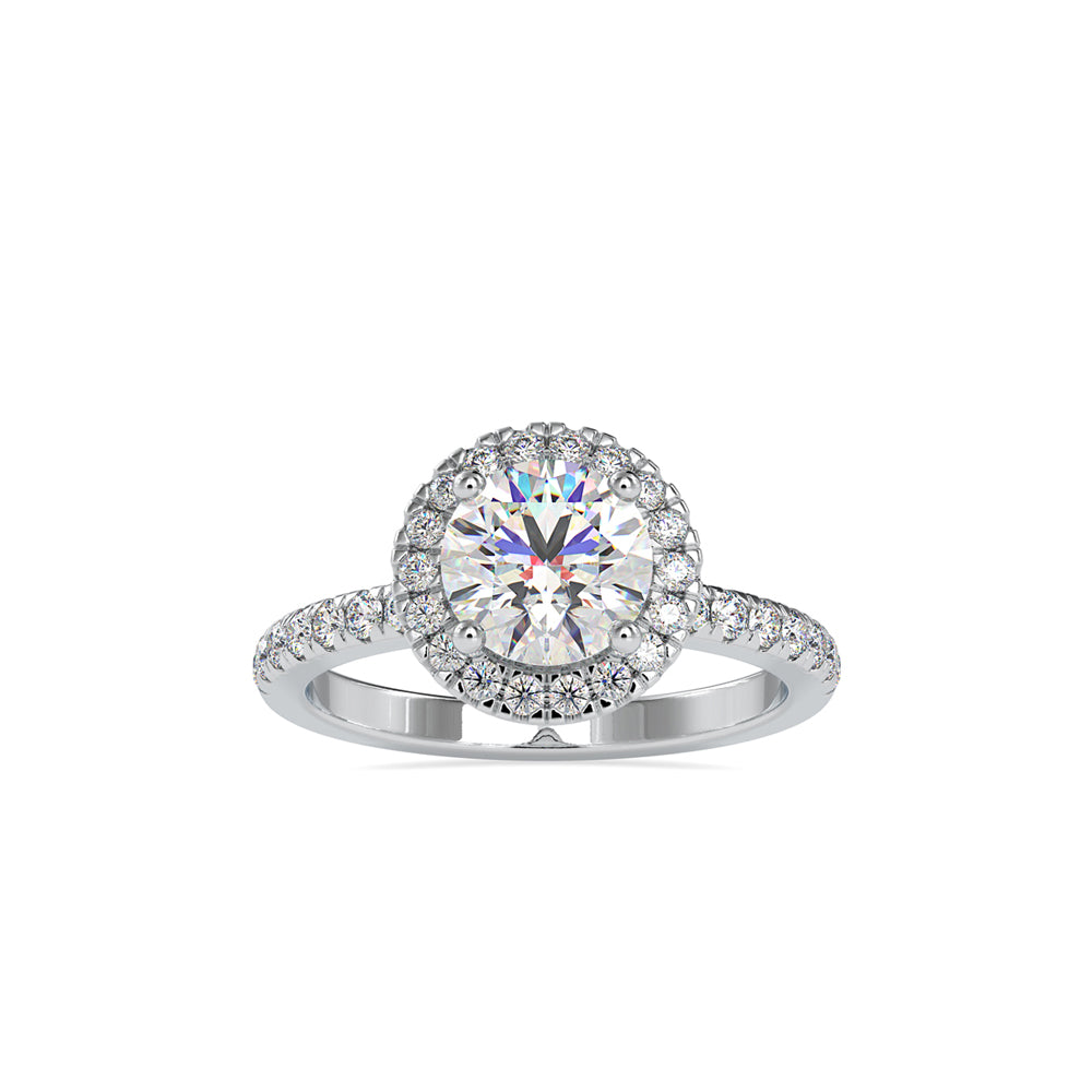 SKU: 0005 (10K) Round Diamond Engagment Ring in Rose Gold.