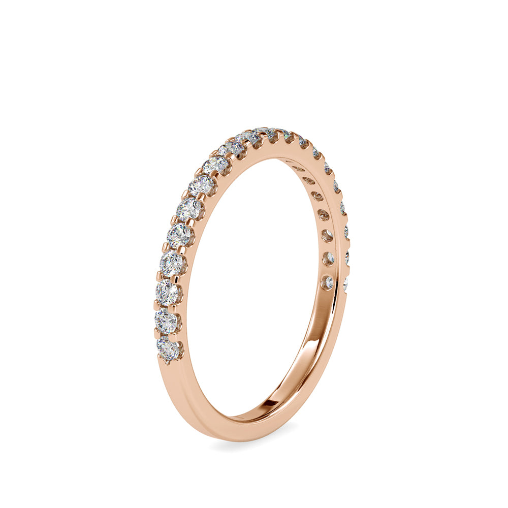 SKU: 0007 (18K) Diamond-Accent Wedding band in Rose Gold.