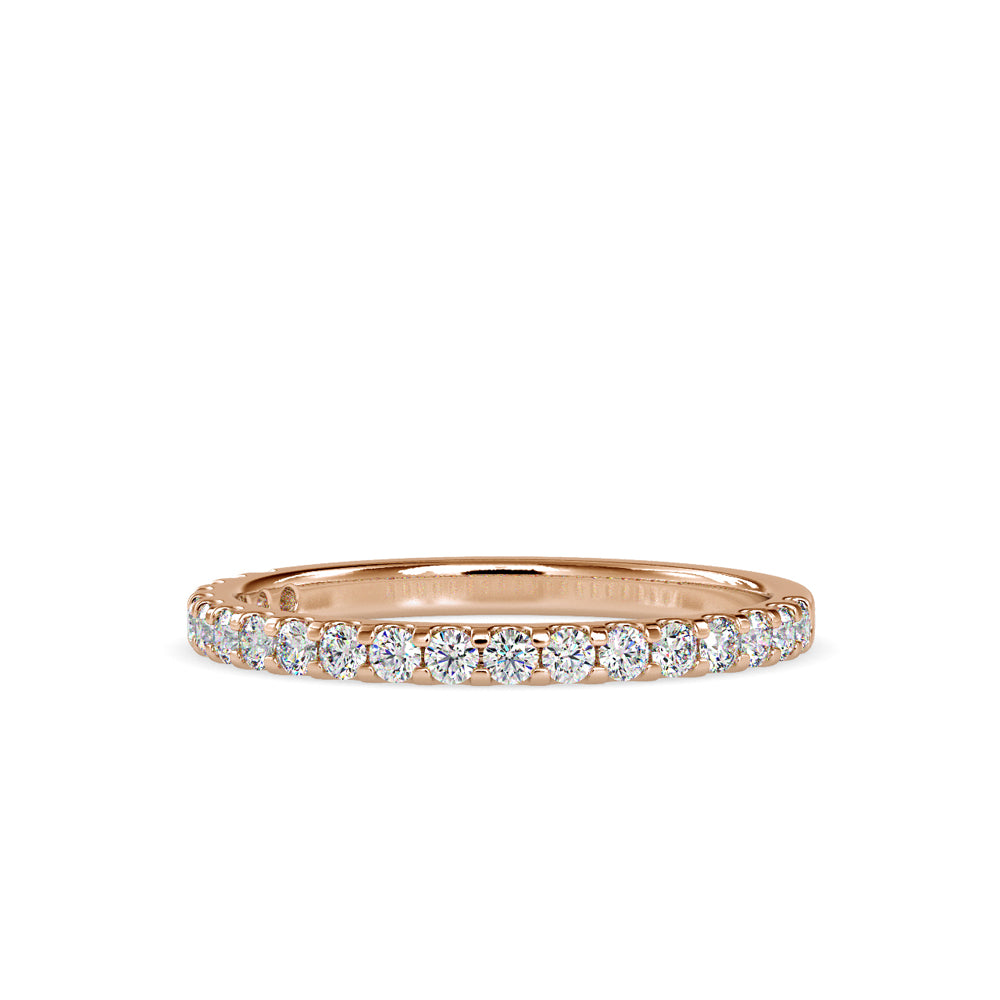 SKU: 0007 (18K) Diamond-Accent Wedding band in Rose Gold.
