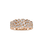 SKU: 0009 (14K) Cascading Diamond Ring in Rose Gold.