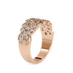 SKU: 0009 (10K) Cascading Diamond Ring in Rose Gold.